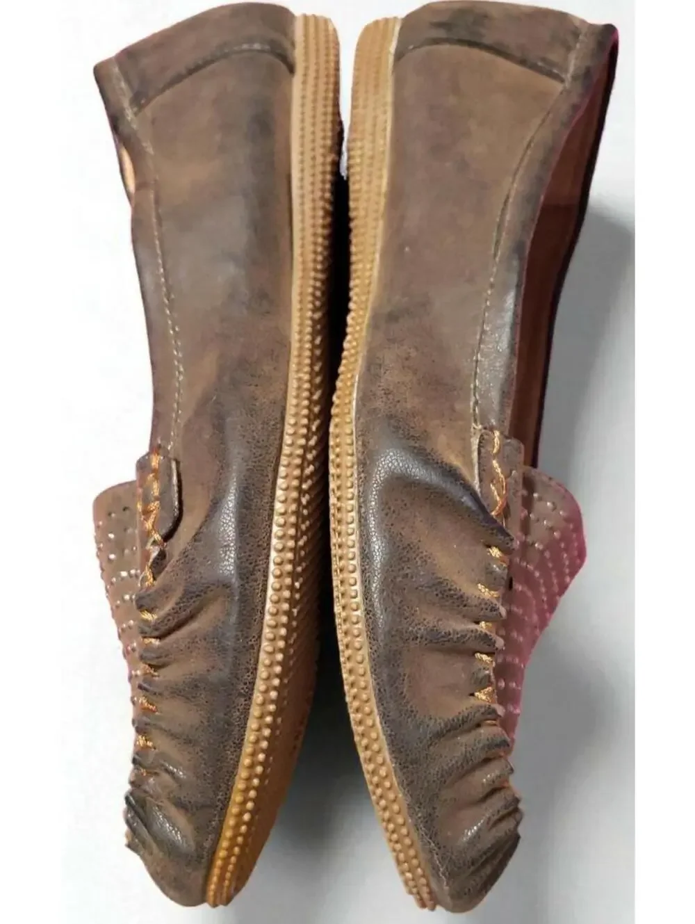 Nicole Alden Wide Moccasin Flats - Women 8.5W Comfort Shoes with Studded Detail
